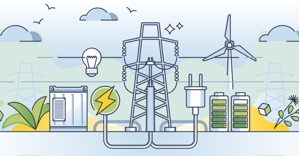 An illustration of the electric grid