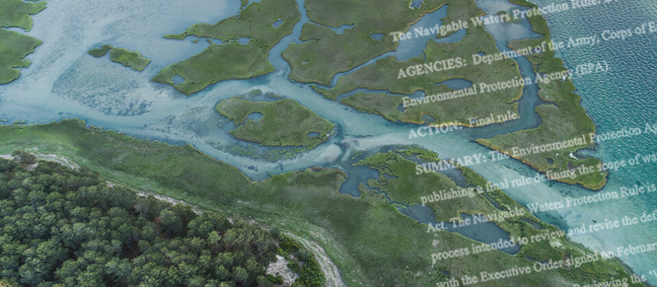 areal view of a water body with text from EPA overlayed