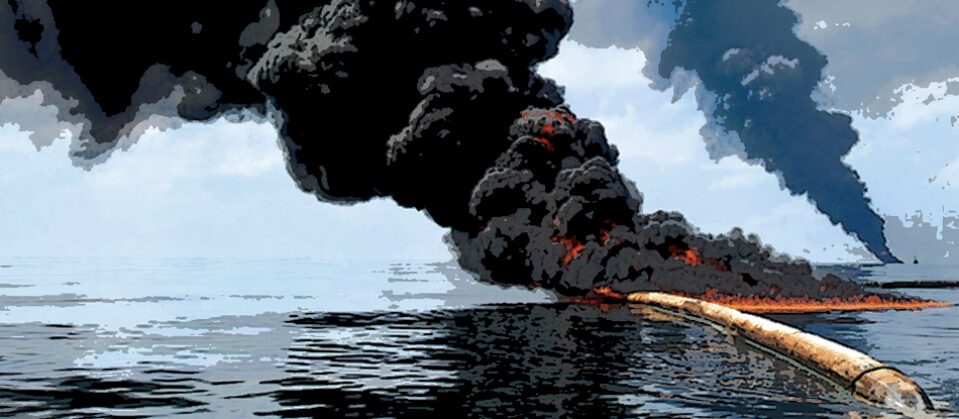 Gulf oil spill and fire
