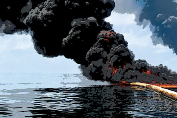 Gulf oil spill and fire