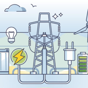 An illustration of the electric grid
