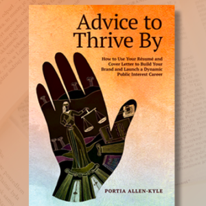 The cover of a book entitled "Advice to Thrive By"