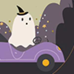 A ghost driving a car